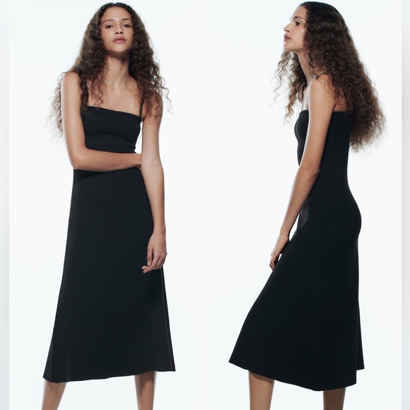 New Zara Long Knit Dress With Straps - 2281/002 - Picture 2 of 3